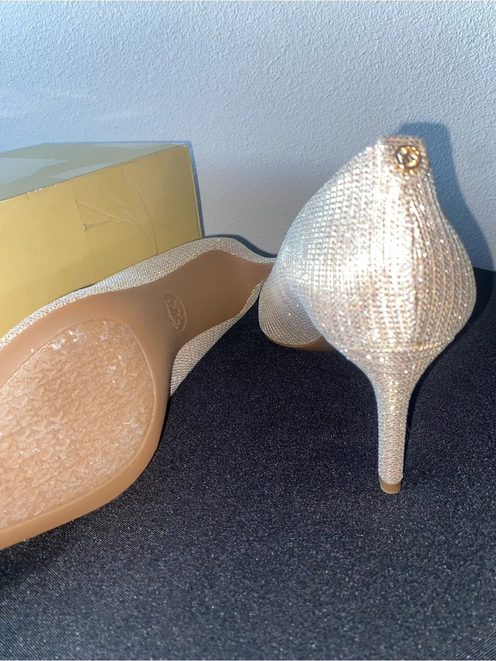 Michael Kors Champagne Glitter Pointed-Toe Heels